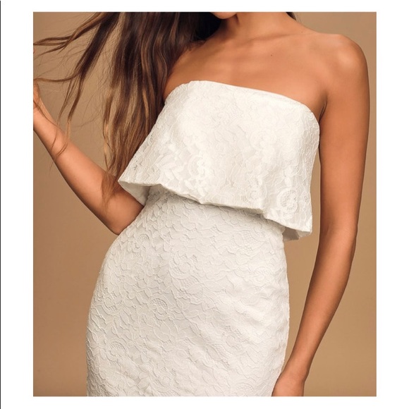 NWT Lulus White Lace Midi Dress 🤍 - Picture 3 of 6